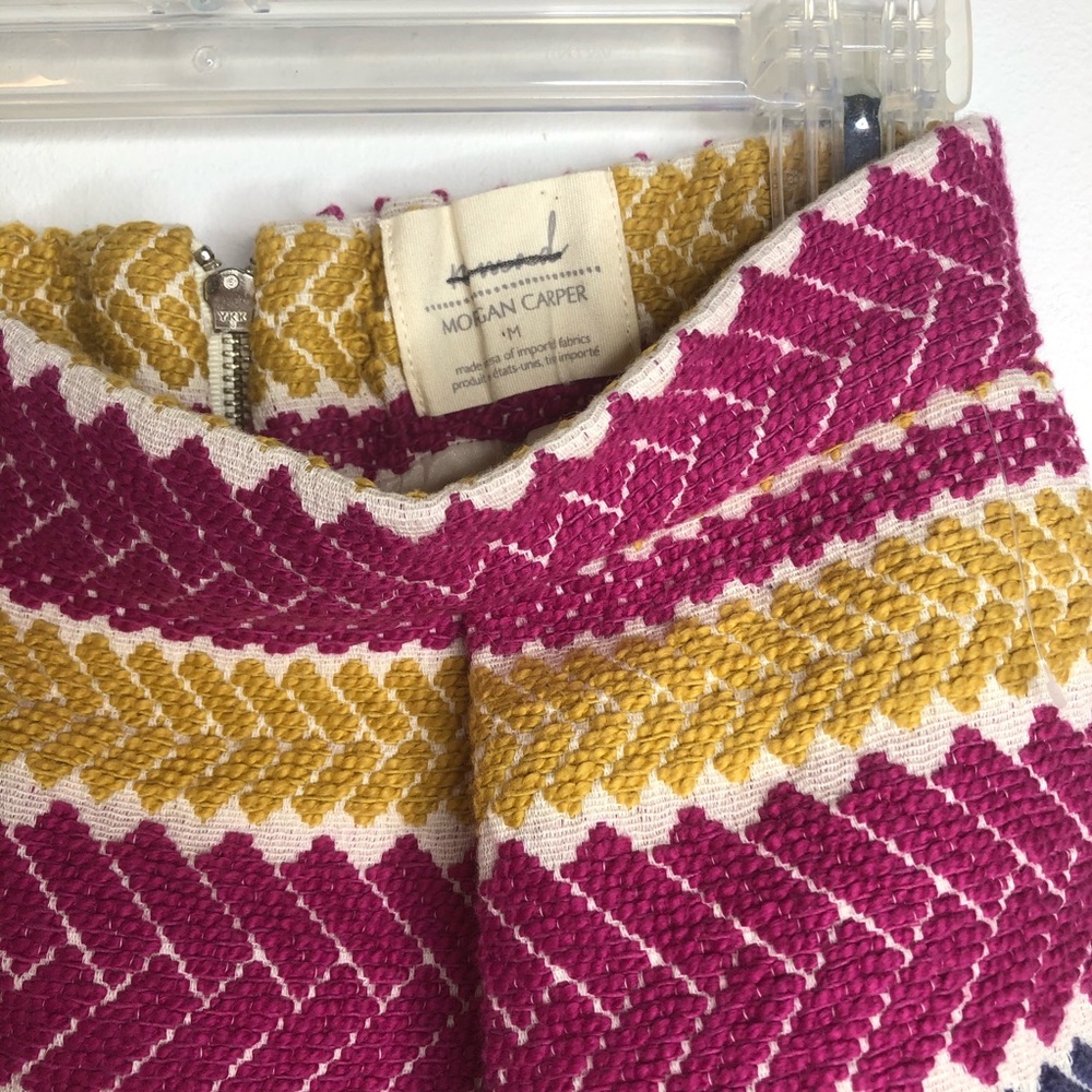 Anthro Nomad Morgan Carper Jacquard Textured Boto Skirt Size M Embroidered Arty - Picture 6 of 8